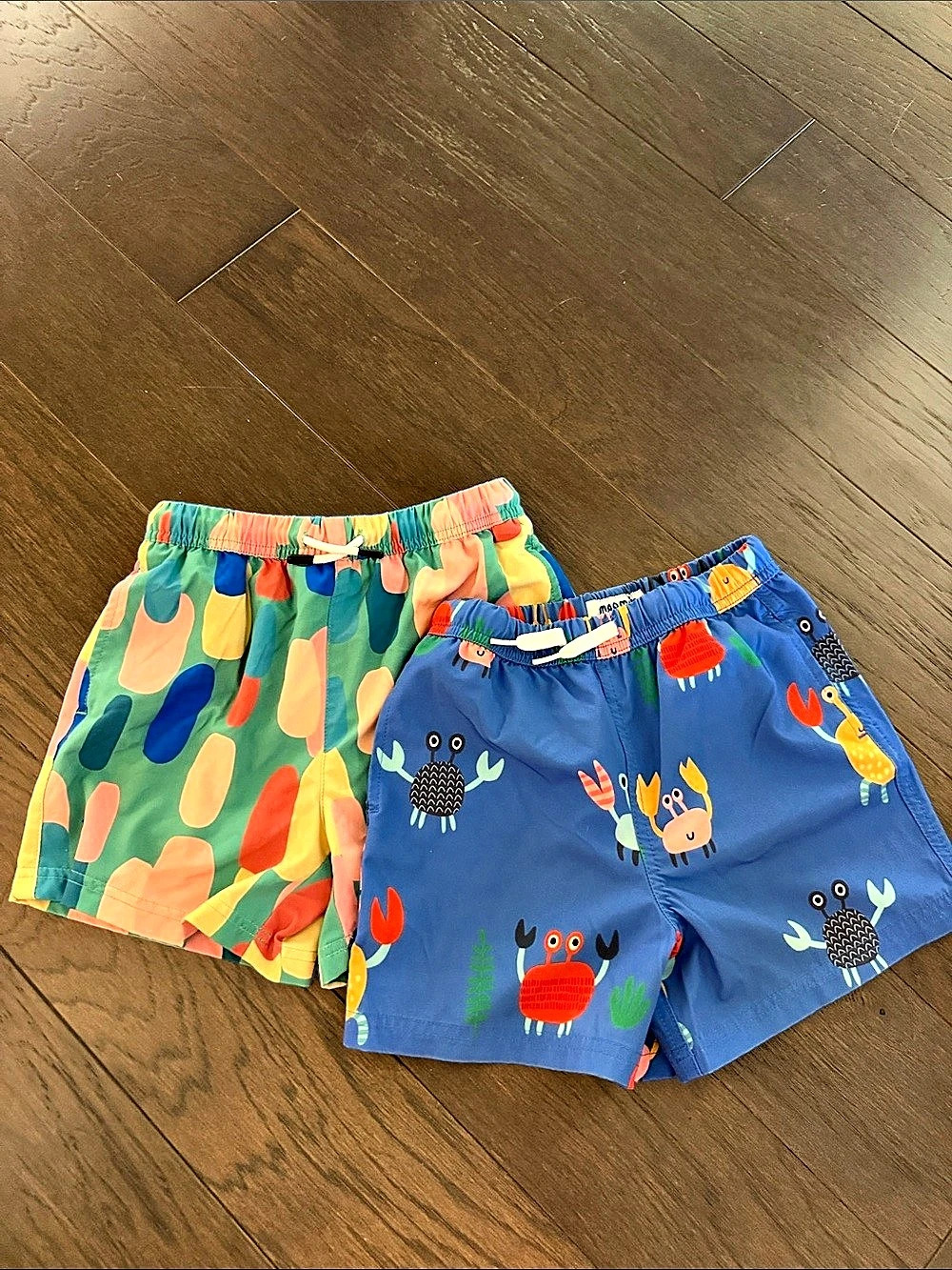 Set of 2 maamgic Boys Swim Trunks Crab & Colorful Dots Print size 7